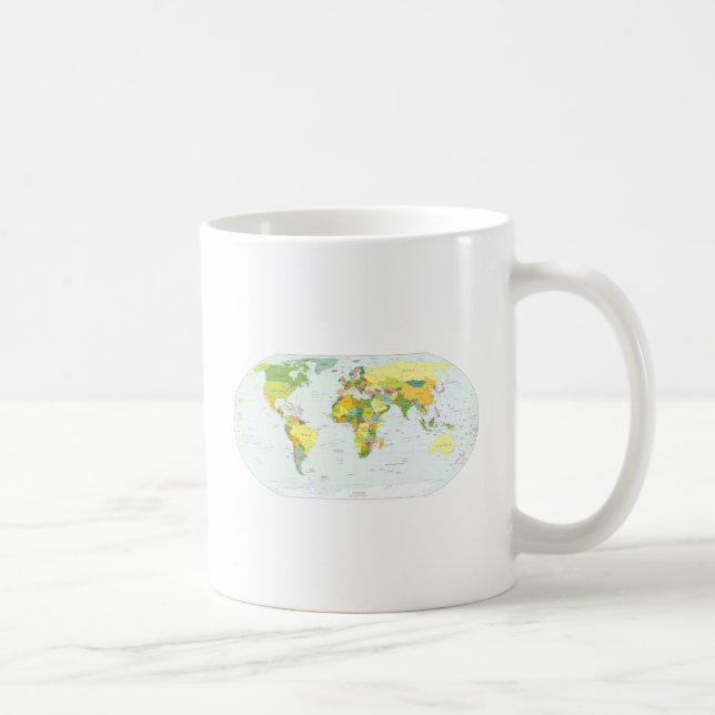 World Map Globe Country Atlas Coffee Mug (Right)