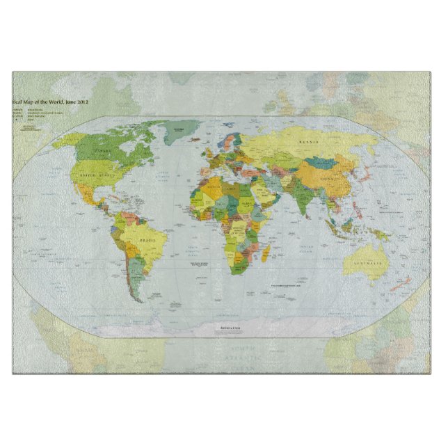 World Map Globe Country Atlas Cutting Board (Front)
