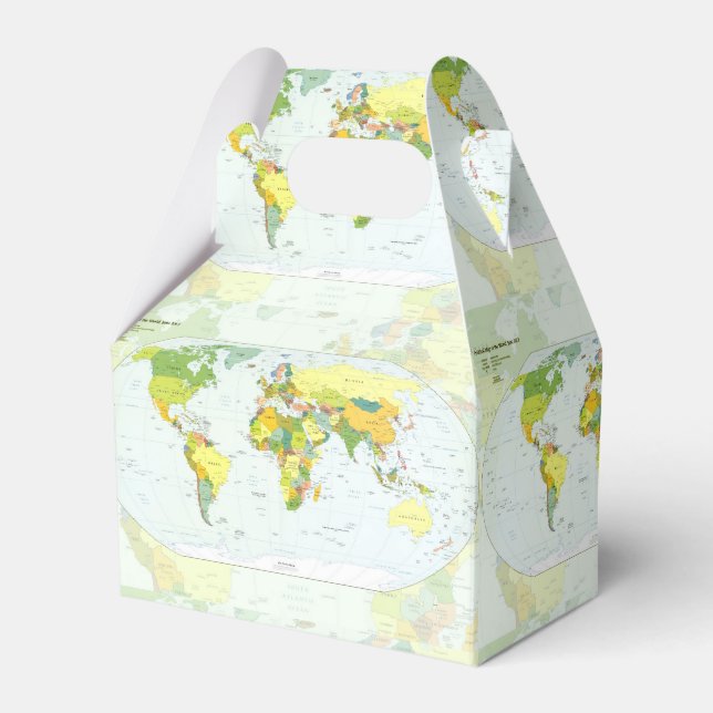 World Map Globe Country Atlas Favour Box (Front Side)