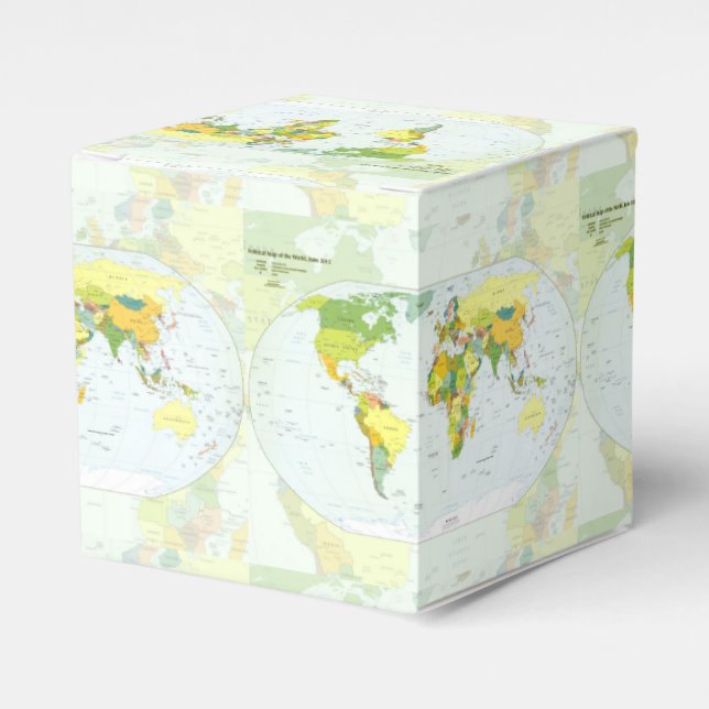 World Map Globe Country Atlas Favour Box (Front Side)