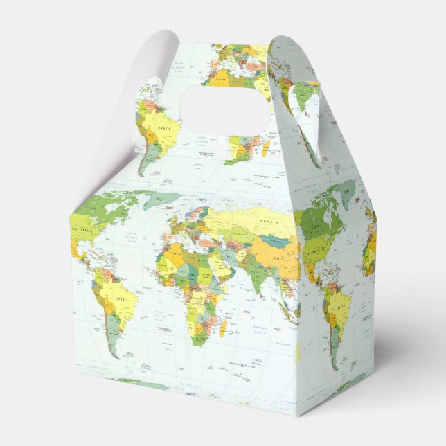 World Map Globe Country Atlas Favour Box (Front Side)