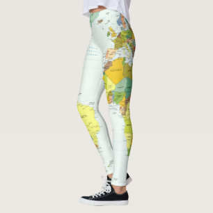 world+map+globe+country+atlas leggings