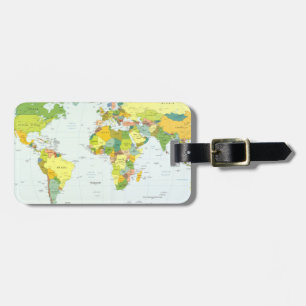 world+map+globe+country+atlas luggage tag