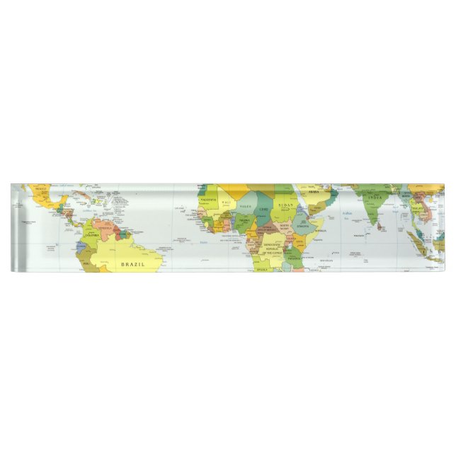 World Map Globe Country Atlas Nameplate (Front)