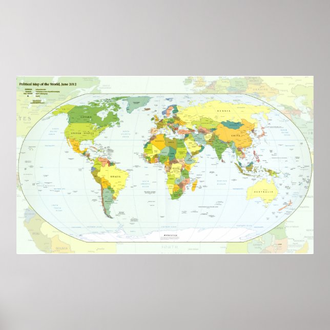 World Map Globe Country Atlas Poster (Front)