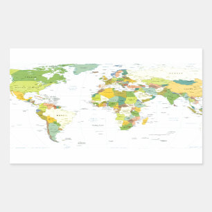 world+map+globe+country+atlas rectangular sticker
