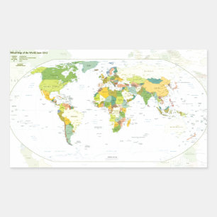 world+map+globe+country+atlas rectangular sticker