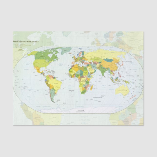 World Map Globe Country Atlas Tissue Paper (Front)