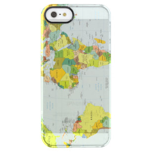 world+map+globe+country+atlas clear iPhone SE/5/5s case