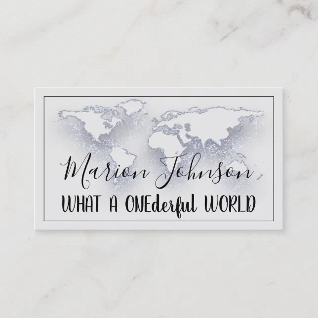 World Map Globe Map Travel Agency Grey Logo QR Business Card | Zazzle