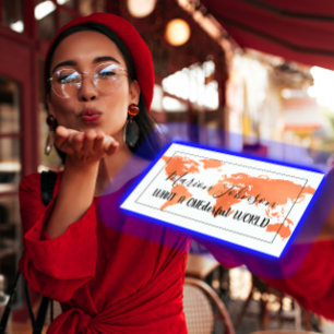 World Map Globe Map Travel Agency Rose CooperWhite Business Card