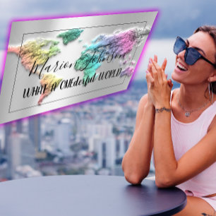 World Map Globe Map Travel Agency Silver Mermaid Business Card