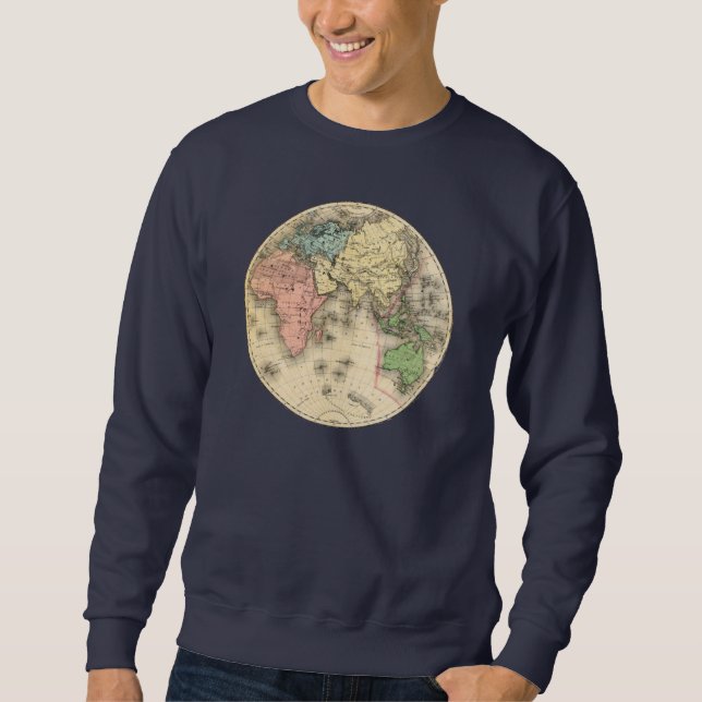 World Map Globe retro vintage Sweatshirt (Front)