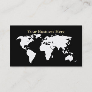 World Map Gold/Black Business Card 6