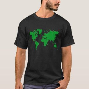 World Map - Grass Green T-Shirt
