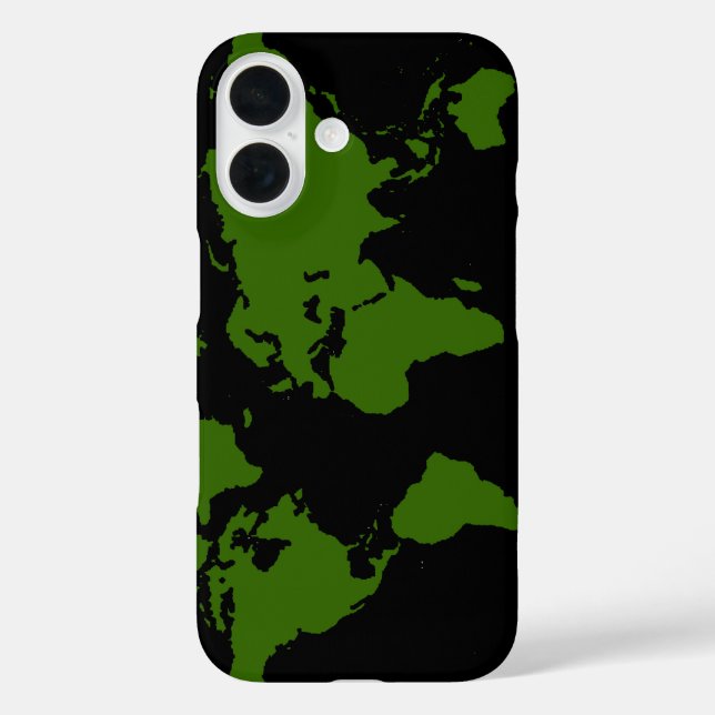World map green colour Case-Mate iPhone case (Back)