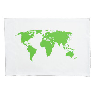 World Map Green & Purple Adventure Awaits Pillowcase