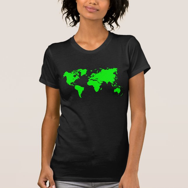 World Map - Green T-Shirt (Front)