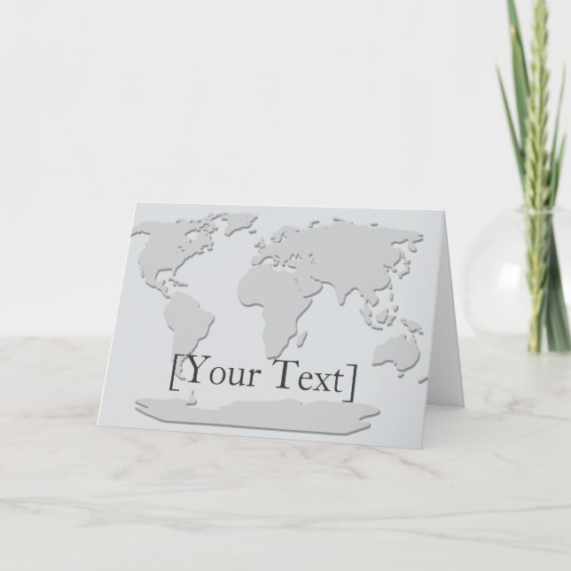 World Map Greeting  Card Platinum (Front)
