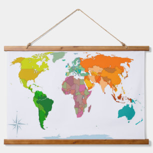 World Map Hanging Tapestry