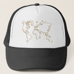 world map hat design