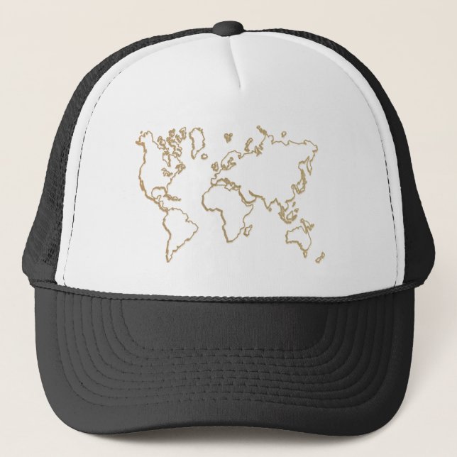 world map hat design (Front)