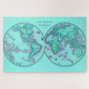 World Map Hemispheres Jigsaw Puzzle
