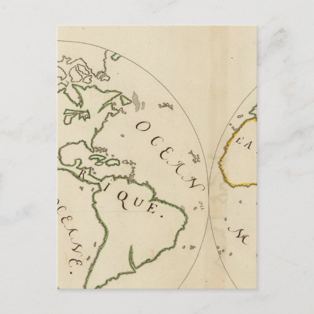 World Map in 4 Parts Postcard (Front)