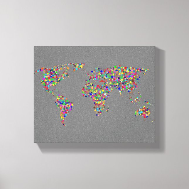 World Map in Fog Filter Canvas Print (Front)