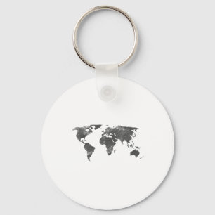 World Map In Grey, The World Maps _1 Key Ring