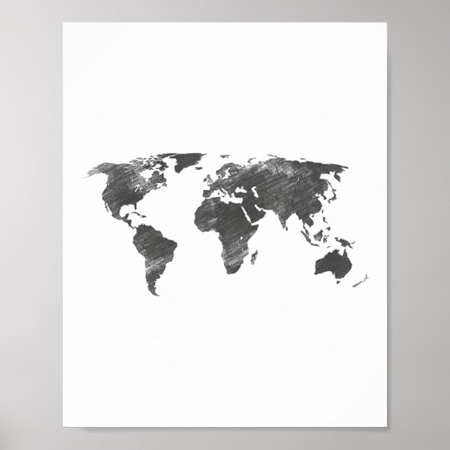 World Map In Grey, The World Maps _1  Poster (Front)