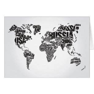 World Map in Typography