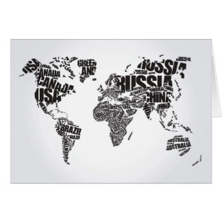 World Map in Typography