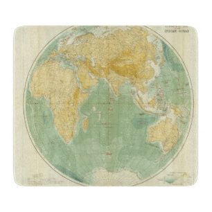 World Map Indian Ocean, Europe, Asia, Africa Cutting Board