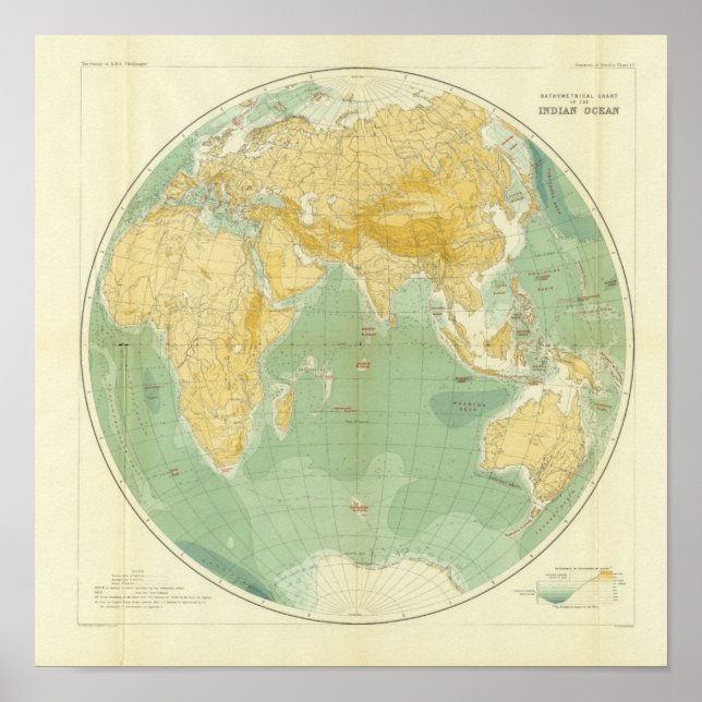 World Map Indian Ocean, Europe, Asia, Africa Poster (Front)