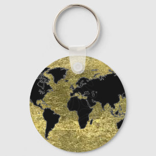 World Map Key Ring
