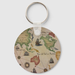 World Map Key Ring