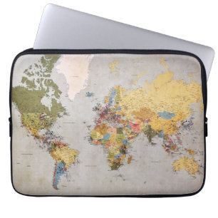 world map laptop sleeve