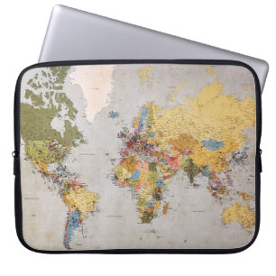 world map laptop sleeve