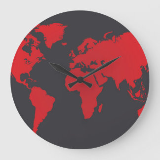 World map large clock