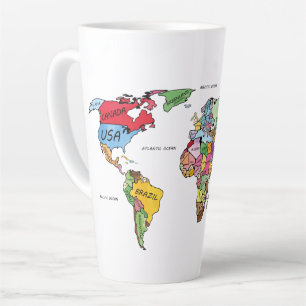 World Map Latte Mug