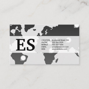 World Map   Location Markers Business Card