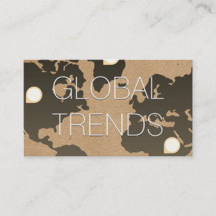 World Map   Location Markers Business Card
