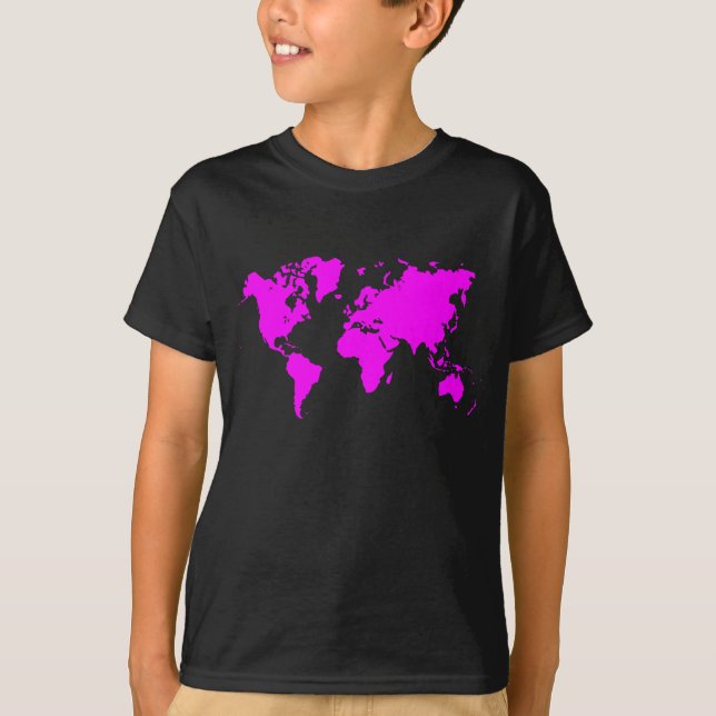 World Map - Magenta T-Shirt (Front)