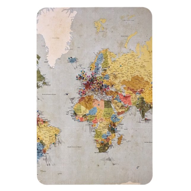 world map magnet (Vertical)
