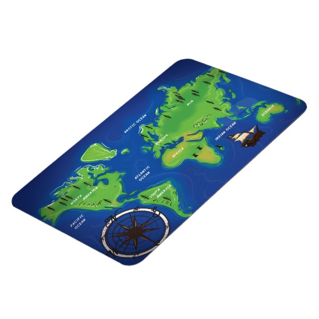 World Map Magnet (Left Side)