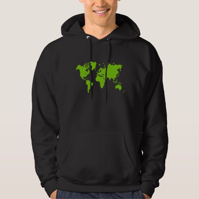 World Map - Martian Green Hoodie (Front)