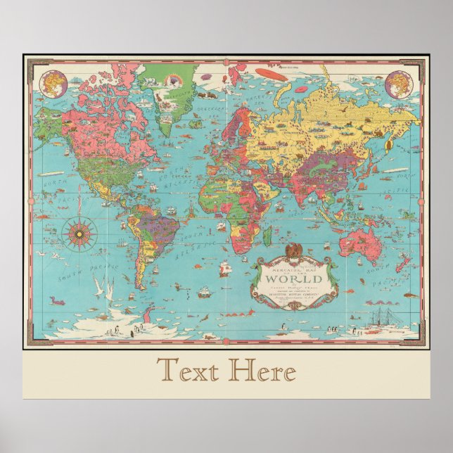World Map Mercator Map Of The World  Poster (Front)