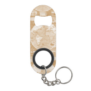 World Map Mini Bottle Opener With Keychain