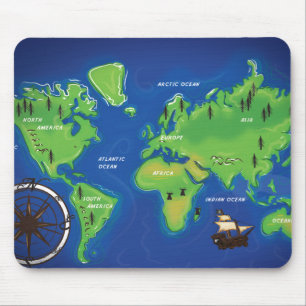World Map Mouse Pad